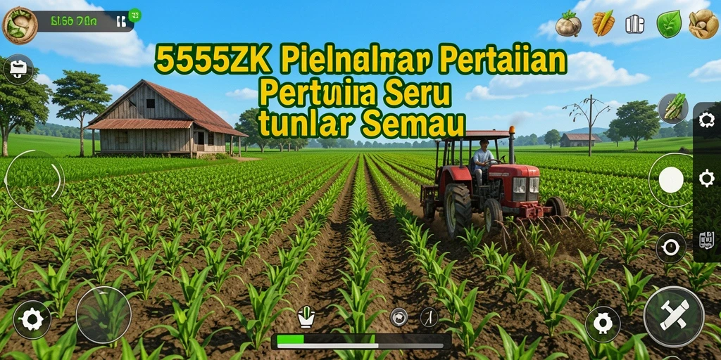 Screenshot gameplay 555ZK menunjukkan aktivitas bertani yang seru.
