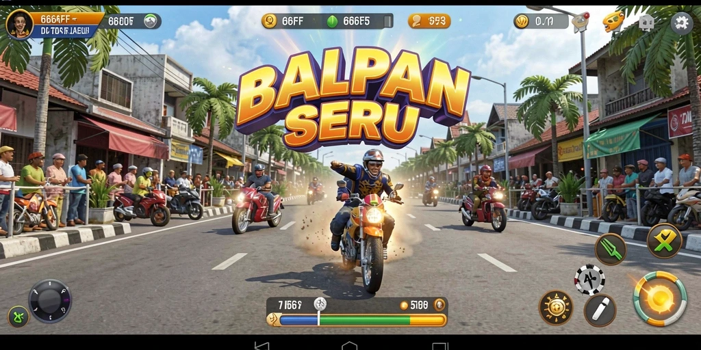Gameplay Racing yang seru dan menegangkan dalam 666FF.