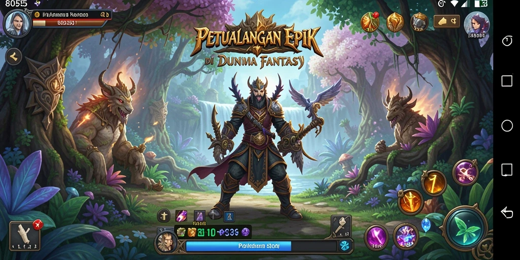 Tampilan gameplay menarik dari 8055 dengan aksi pertarungan RPG.
