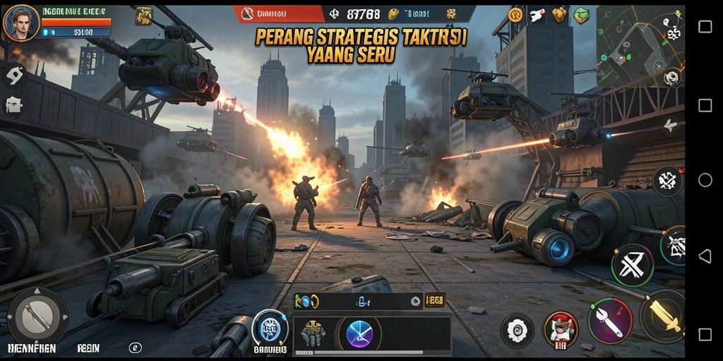 Tampilan menarik saat bertempur dalam gameplay TPS 8768.