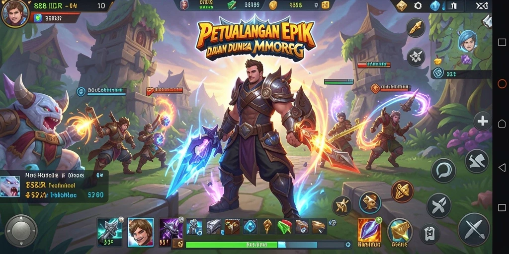 Screenshot utama 888IDR menampilkan aksi gameplay MMORPG yang mendebarkan.