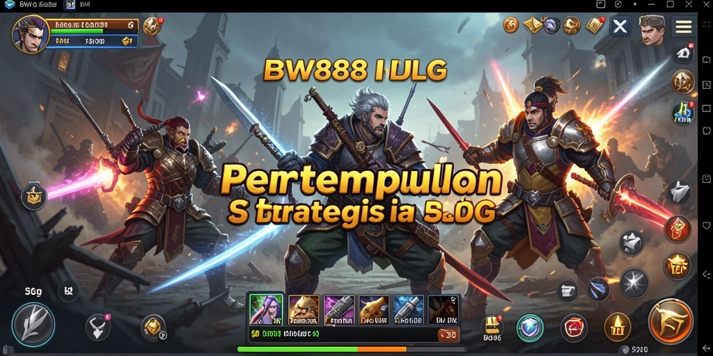 Screenshot gameplay BW888 menampilkan pertempuran epik dalam strategi SLG.