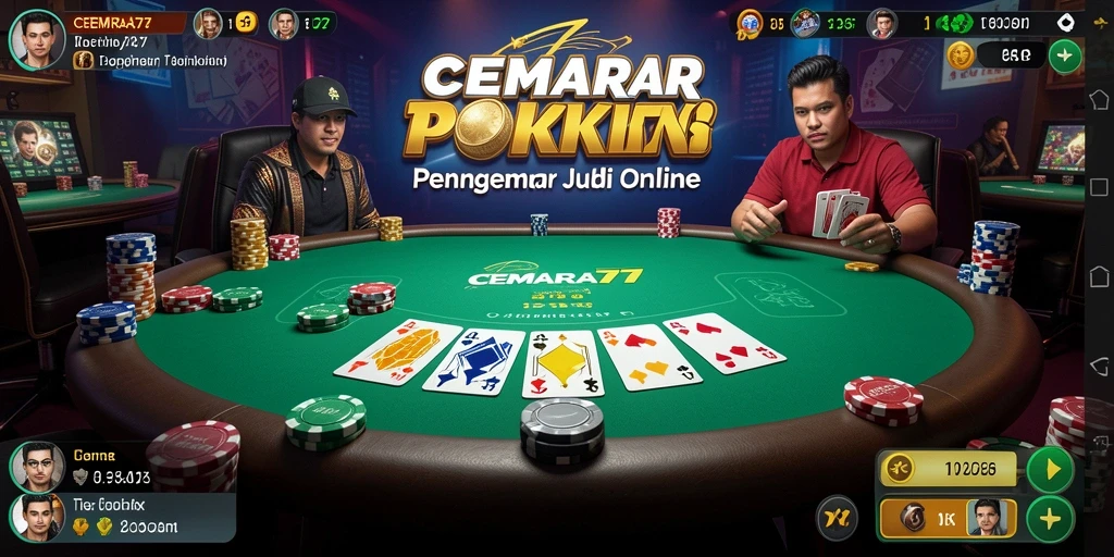 Tampilan gameplay seru dalam aplikasi poker CEMARA77.