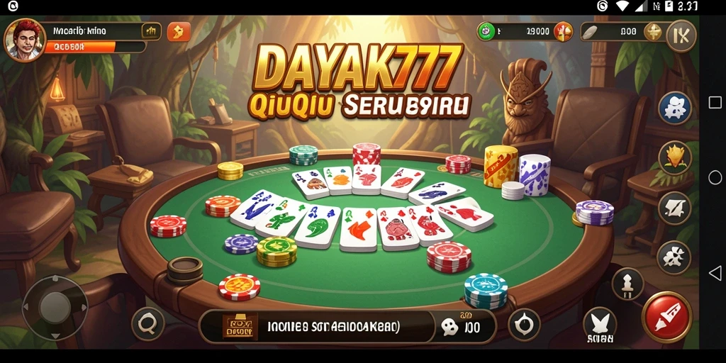 Tampilan gameplay DAYAK777 dengan suasana QiuQiu yang menarik.