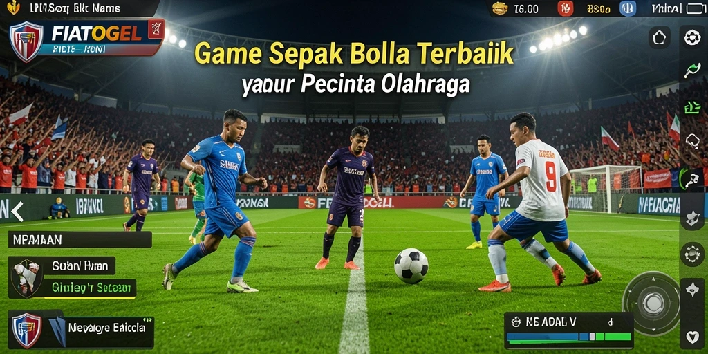 Tampilan gameplay menarik dari FIATOGEL dengan aksi sepak bola seru.