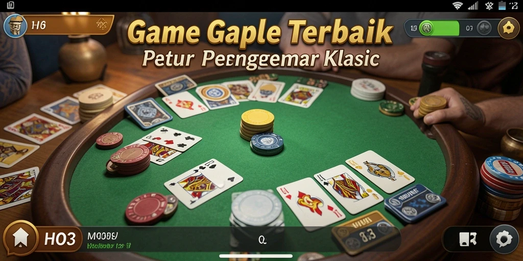 Tampilan gameplay Gaple yang menegangkan dan menyenangkan.