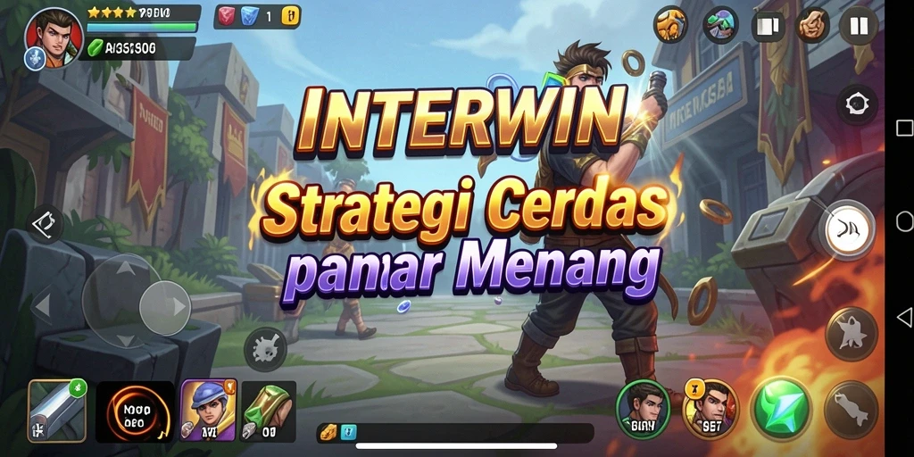 Menampilkan karakter dan medan perang dari gameplay INTERWIN yang strategis.
