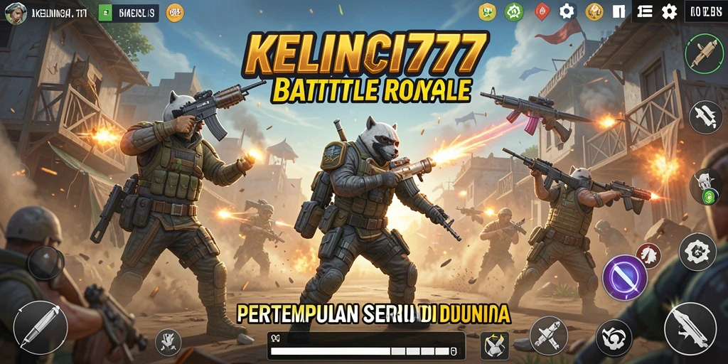 Tangkapan layar gameplay KELINCI777: pertarungan seru di arena Battle Royale.