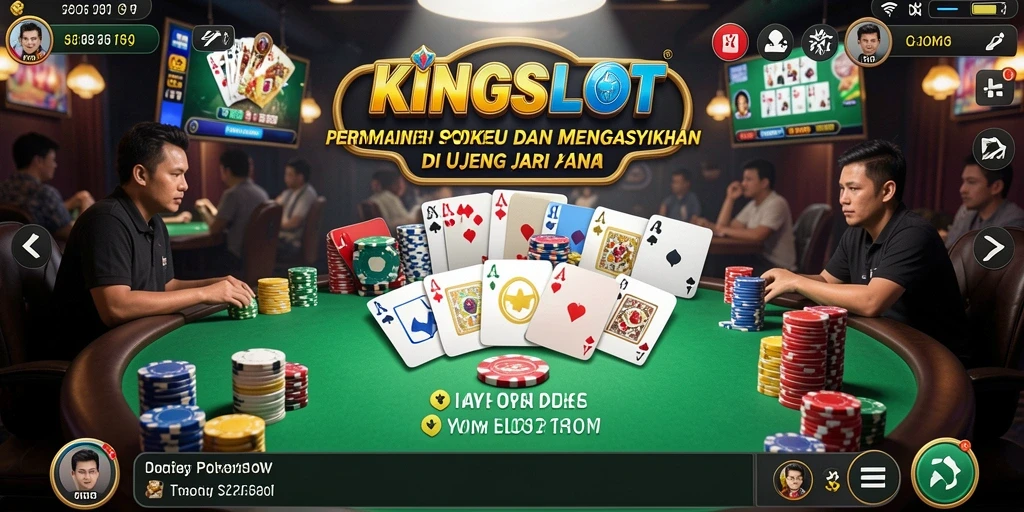 Tampilan menarik dari gameplay Poker KINGSLOT yang seru.