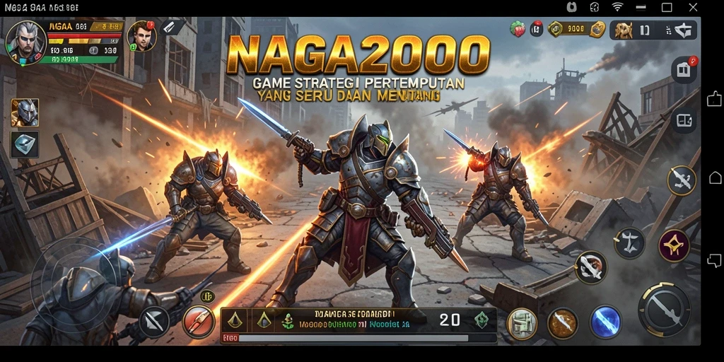 Tampilan gameplay NAGA2000 menunjukkan pertempuran yang mendebarkan antara masyarakat yang bersaing.
