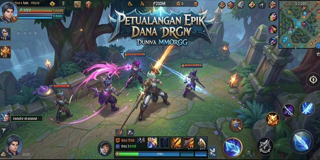 Screenshot P200M menampilkan aksi seru dalam pertandingan MMORPG.