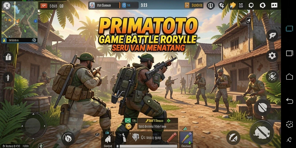 Tampilan seru dalam gameplay Battle Royale PRIMATOTO.