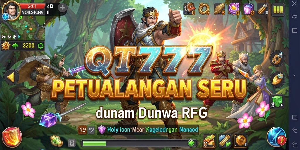 Tampilan gameplay QT777 dengan pertarungan epik dan petualangan seru.