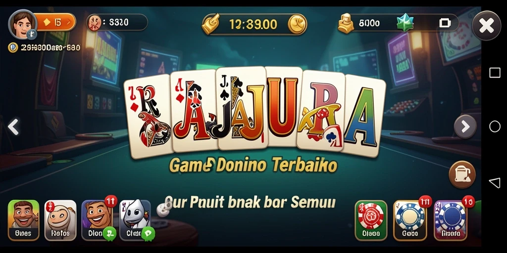 Screenshot RAJAJUARA yang menunjukkan aksi seru gameplay Domino.