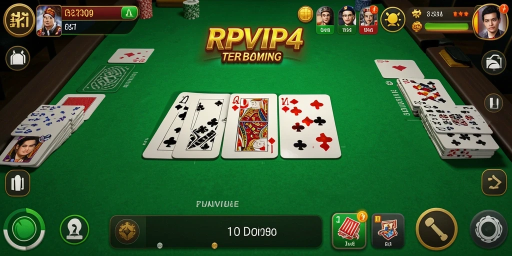 Screenshot RPVIP4 menampilkan gameplay seru permainan Domino.