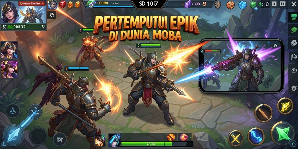 Tampilan gameplay seru dengan strategi tim dalam SD107.