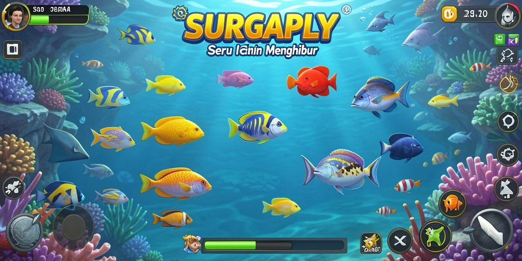 Tampilan gameplay seru Tembak Ikan di SURGAPLY.