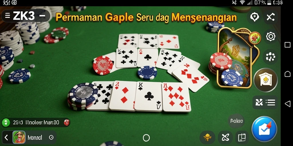 Tampilan permainan Gaple yang seru dan kompetitif di ZK3.